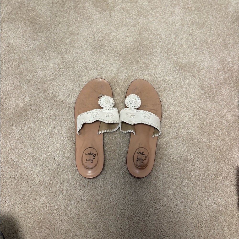 Jack Rogers White Leather Sandals